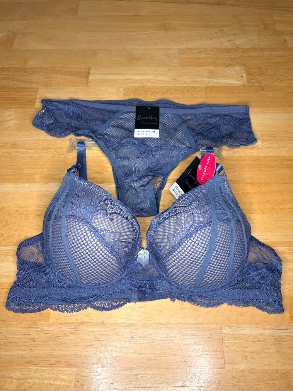 Lace Push-Up Bra and Tanga Set